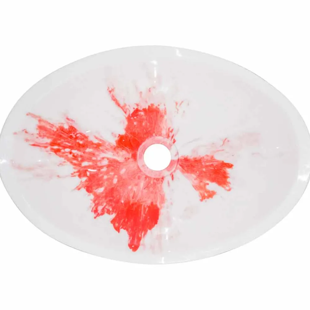 Viadurini Bathroom Harzwaschbecken-Modernes Aufsatzbecken aus weißem Harz - Marcedusa