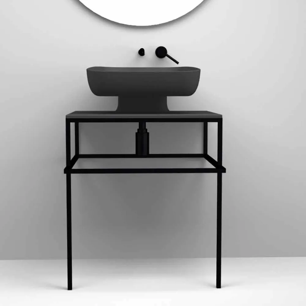 Viadurini Bathroom Keramikwaschbecken-Modernes Aufsatzbecken aus italienischer Keramik, Reale