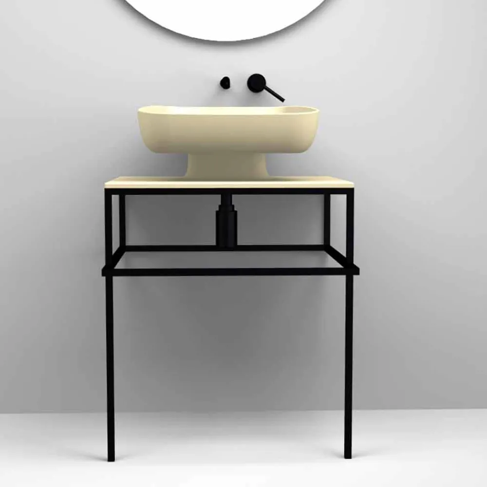 Viadurini Bathroom Keramikwaschbecken-Modernes Aufsatzbecken aus italienischer Keramik, Reale