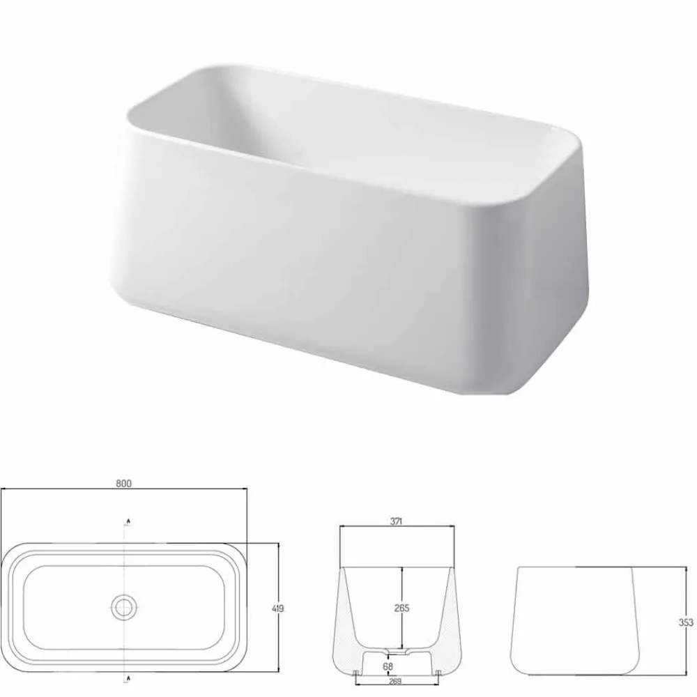 Viadurini Bathroom Keramikwaschbecken-Modernes Aufsatzspülbecken aus Keramik Made in Italy, Oliena