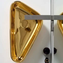 Viadurini Bathroom Farbige Waschbecken-Modernes Aufsatzwaschbecken aus goldener Keramik, hergestellt in Italy Sofia