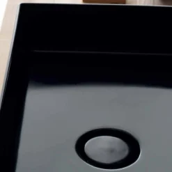 Viadurini Bathroom Farbige Waschbecken-Modernes Aufsatzwaschbecken aus schwarzer Keramik, hergestellt in Italien