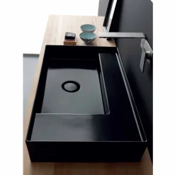 Viadurini Bathroom Farbige Waschbecken-Modernes Aufsatzwaschbecken aus schwarzer Keramik, hergestellt in Italien