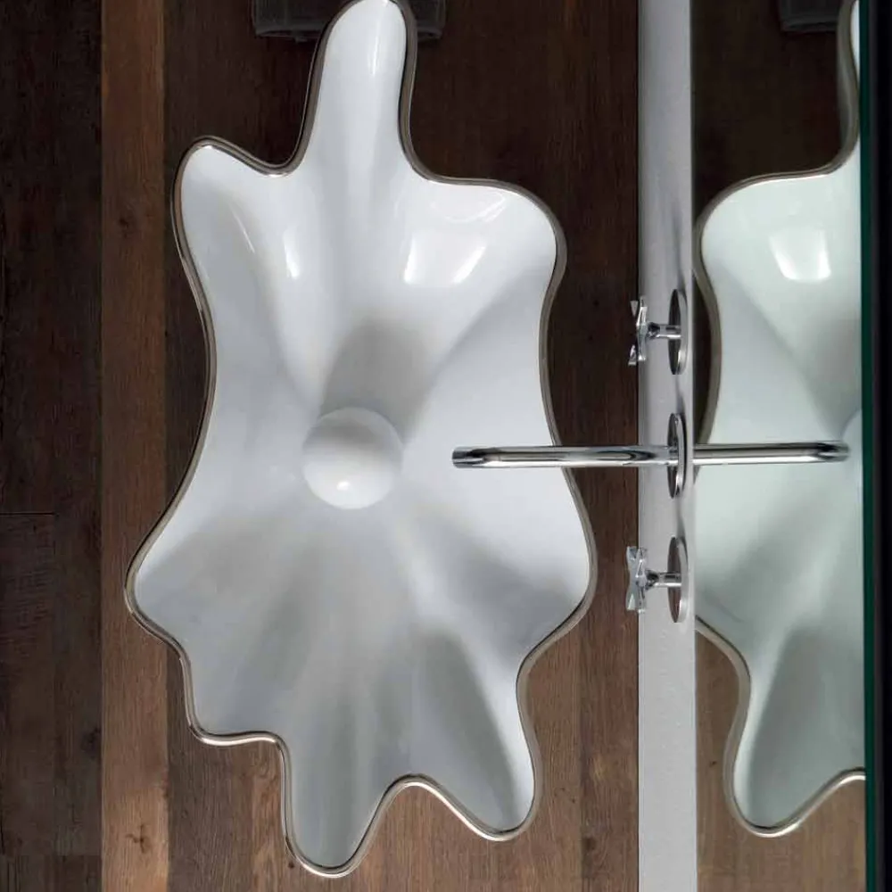 Viadurini Bathroom Keramikwaschbecken-Modernes Aufsatzwaschbecken aus weißer Keramik made in Italy Rayan