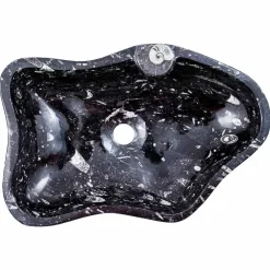 Viadurini Bathroom Steinwaschbecken-Modernes Aufsatzwaschbecken aus Marmor mit Fossilien - Burgeo