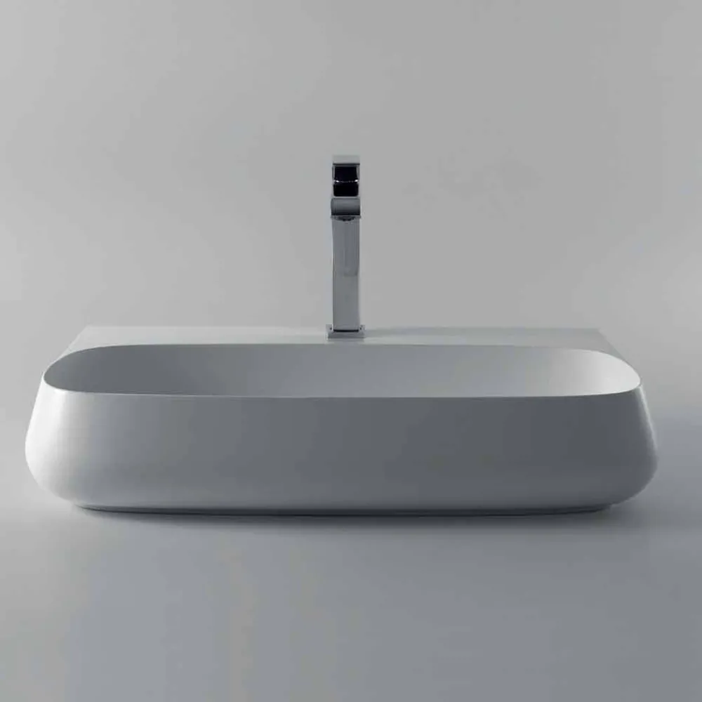 Viadurini Bathroom Keramikwaschbecken-Modernes Aufsatzwaschbecken aus Keramik L 75 cm, Made in Italy, Gais