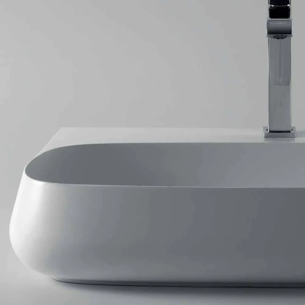 Viadurini Bathroom Keramikwaschbecken-Modernes Aufsatzwaschbecken aus Keramik L 75 cm, Made in Italy, Gais