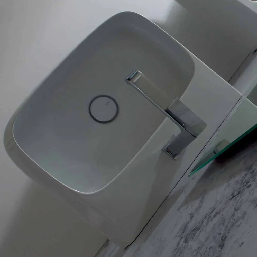 Viadurini Bathroom Keramikwaschbecken-Modernes Aufsatzwaschbecken aus Keramik L 75 cm, Made in Italy, Gais