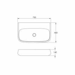 Viadurini Bathroom Keramikwaschbecken-Modernes Aufsatzwaschbecken aus Keramik L 75 cm, Made in Italy, Gais