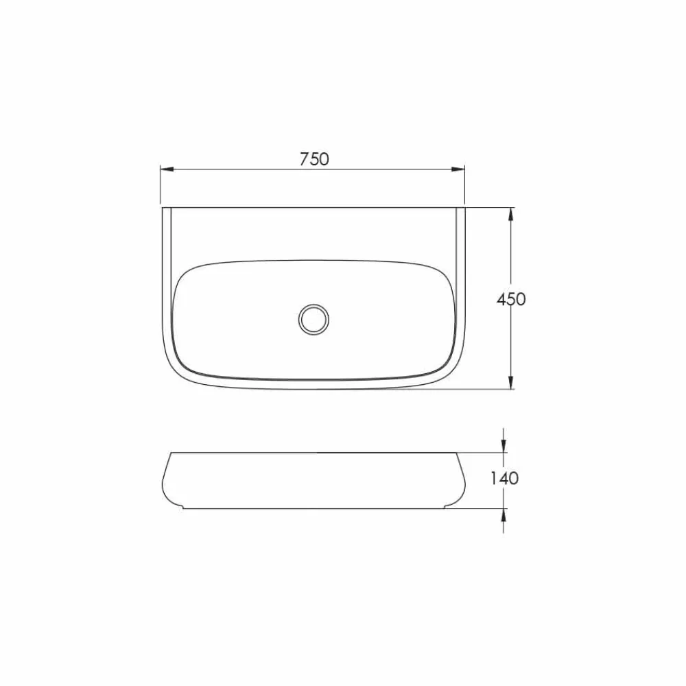 Viadurini Bathroom Keramikwaschbecken-Modernes Aufsatzwaschbecken aus Keramik L 75 cm, Made in Italy, Gais