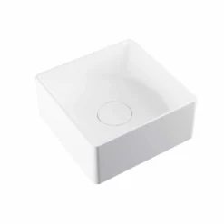 Viadurini Bathroom Design Waschbecken Aus Solid Surface-Modernes Aufsatzwaschbecken in einer Quadratischeform in Italien hergestellen, Forino