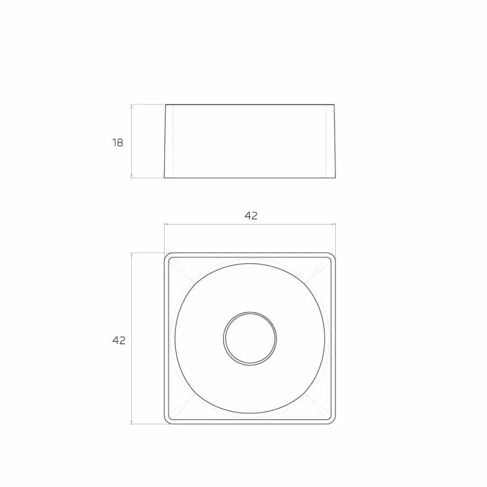 Viadurini Bathroom Design Waschbecken Aus Solid Surface-Modernes Aufsatzwaschbecken in einer Quadratischeform in Italien hergestellen, Forino