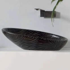 Viadurini Bathroom Farbige Waschbecken-Modernes Aufsatzwaschbecken aus Keramik mit silberfarbener Keramik made in Italy Glossy