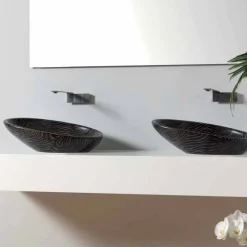 Viadurini Bathroom Farbige Waschbecken-Modernes Aufsatzwaschbecken aus Keramik mit silberfarbener Keramik made in Italy Glossy