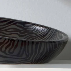 Viadurini Bathroom Farbige Waschbecken-Modernes Aufsatzwaschbecken aus Keramik mit silberfarbener Keramik made in Italy Glossy