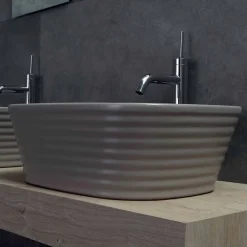 Viadurini Bathroom Keramikwaschbecken-Modernes Aufsatzwaschbecken aus weißer oder farbiger Keramik Trabia