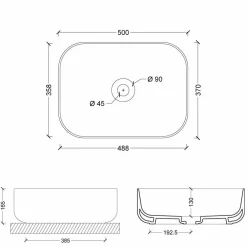 Viadurini Bathroom Farbige Waschbecken-Modernes Aufsatzwaschbecken aus weißer oder farbiger Keramik Star 50x37 cm