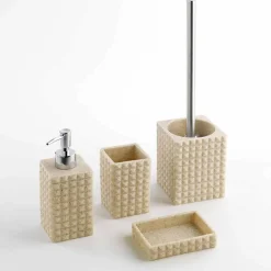 Viadurini Bathroom Badzubehör-Modernes Badezimmerzubehör aus weißem Harz oder Sandperlen