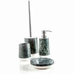 Viadurini Bathroom Badzubehör-Modernes Badezimmerzubehör aus meliertem grünem Marmor Bombei