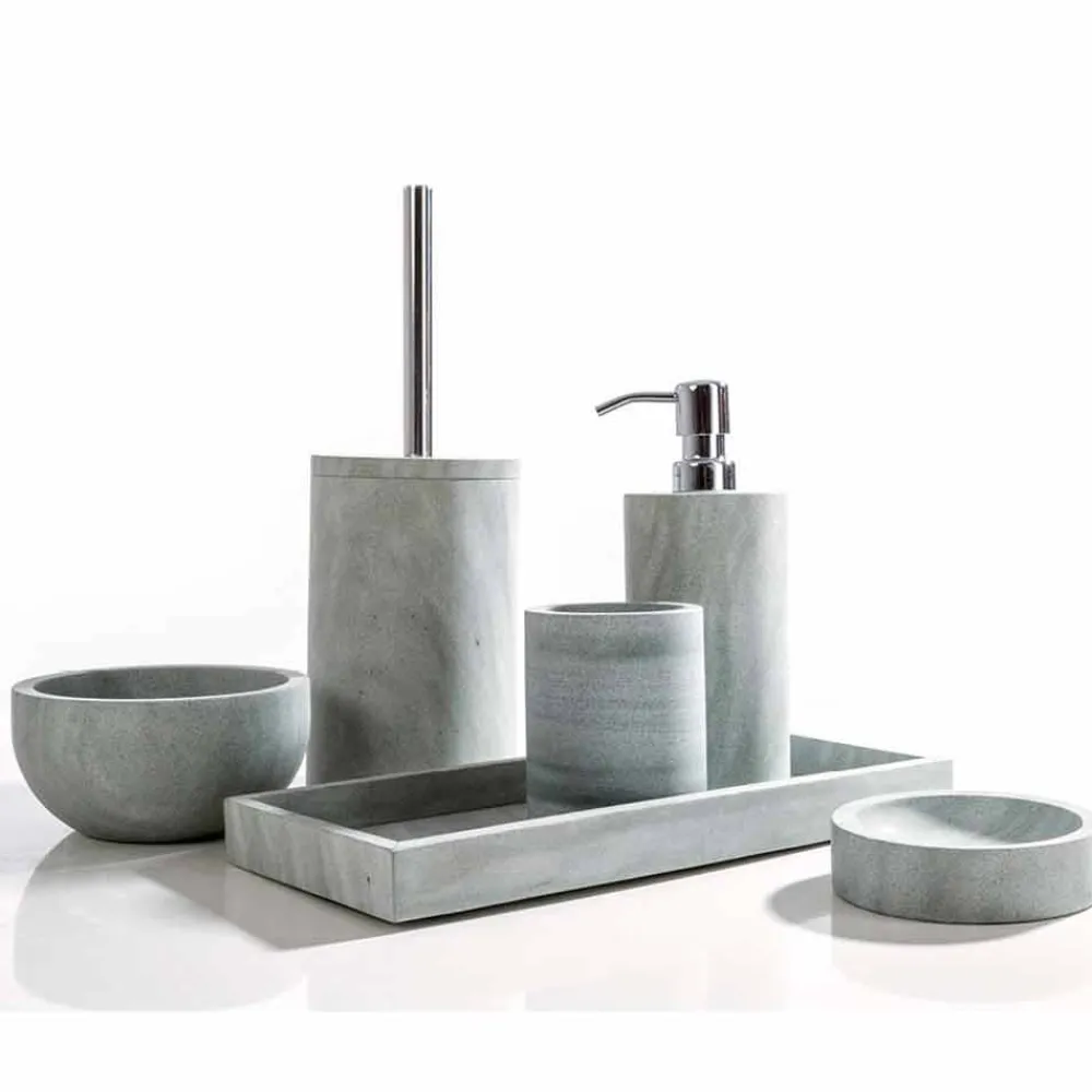 Viadurini Badzubehör-Modernes Badezimmerzubehör in grauem Stein Montale