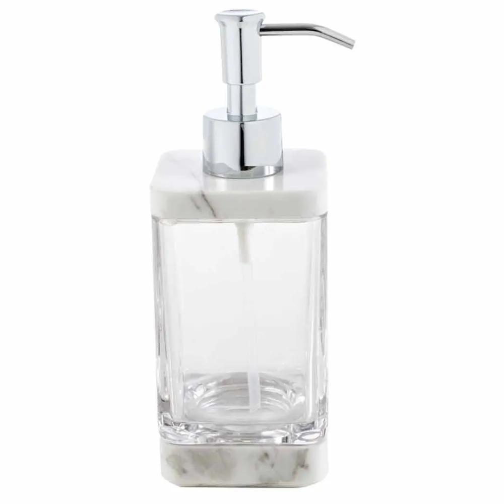 Viadurini Badzubehör-Modernes Badezimmerzubehör aus Calacatta-Marmor und Carona-Glas