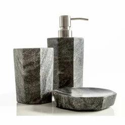 Viadurini Bathroom Badzubehör-Modernes Badezimmerzubehör aus grau geädertem Marmor Montafia