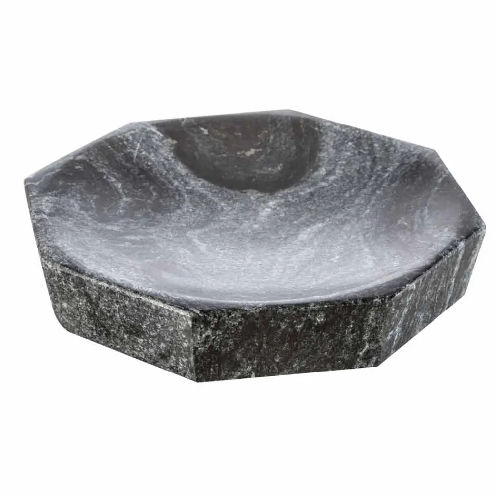 Viadurini Bathroom Badzubehör-Modernes Badezimmerzubehör aus grau geädertem Marmor Montafia