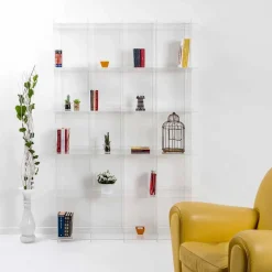 Viadurini Living Moderne Design Bücherregale-Modernes Bücherregal aus transparentem Plexiglas Sfera4