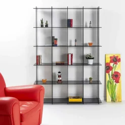 Viadurini Living Moderne Design Bücherregale-Modernes Bücherregal aus verzinktem Plexiglas Sfera4