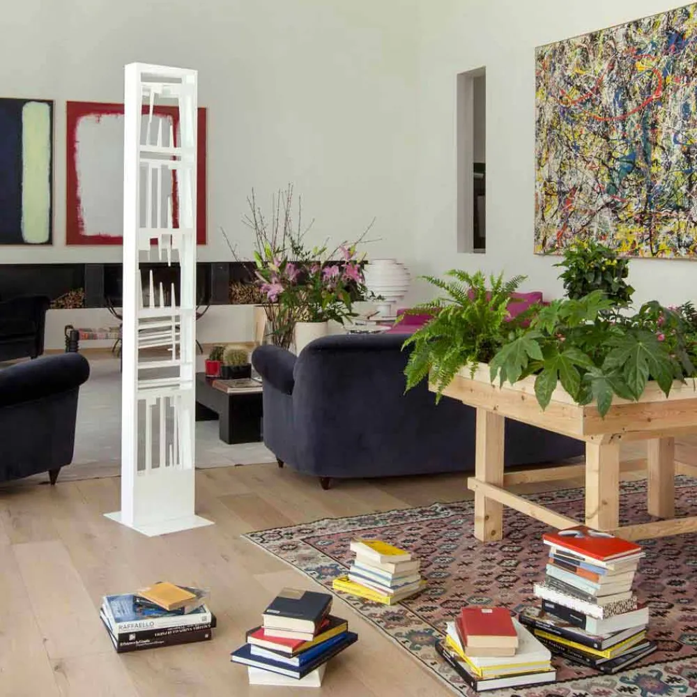 Viadurini Living Moderne Design Bücherregale-Modernes Bücherregal mit Weißmetallregalen Made in Italy - Bolivia