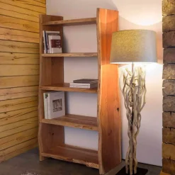 Viadurini Living Moderne Design Bücherregale-Modernes Boden Bücherregal aus Akazienholz mit 5 Regalen Homemotion - Lauro