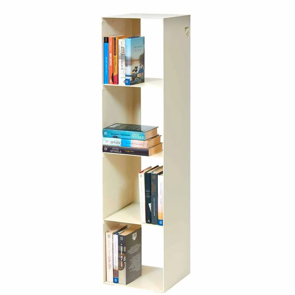 Viadurini Fire Design Moderne Design Bücherregale-Modernes Boden Bücherregal in Schwarz, Rot, Weiß, Grau Eisen Made in Italy - Cauro