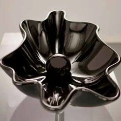 Viadurini Bathroom Farbige Waschbecken-Modernes Design Aufsatzwaschbecken, schwarze Keramik made Italy Rayan