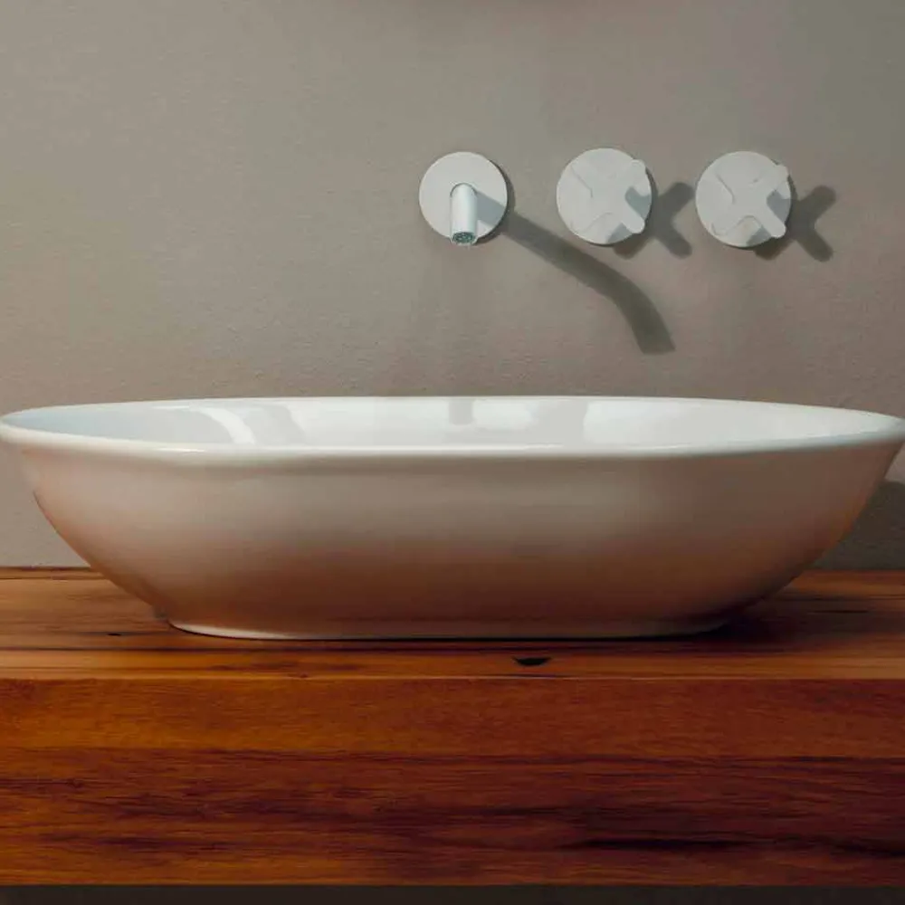 Viadurini Bathroom Keramikwaschbecken-Modernes Design Aufsatzwaschbecken aus Keramik made in Italy