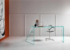 Viadurini Living Design Schreibtische-Modernes Design Büro Schreibtisch Extraleichtes Glas Made in Italy - Rosalia