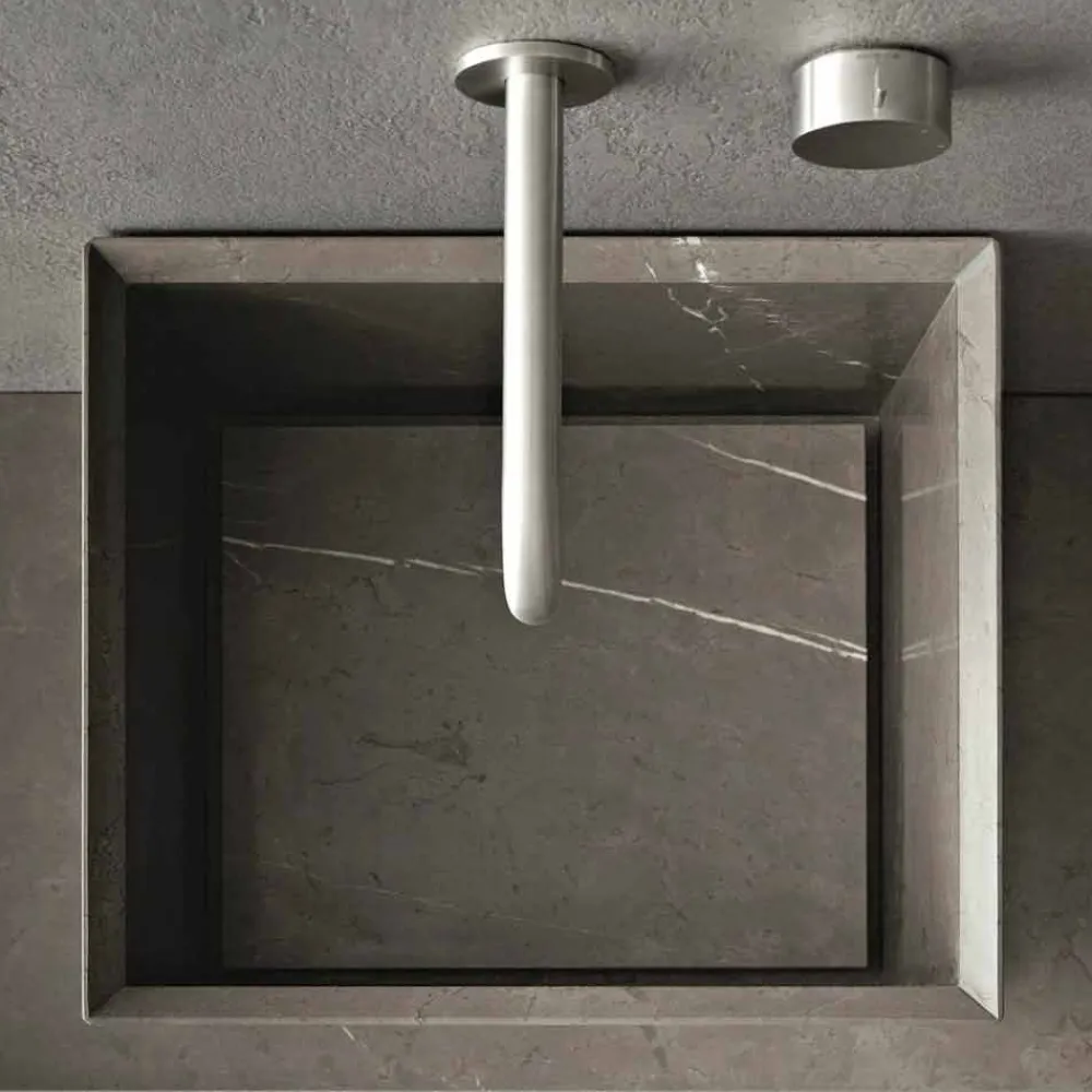 Viadurini Bathroom Steinwaschbecken-Modernes Design Counter Top Square Steinwaschbecken - Farartlav1