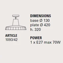 Toscot Vintage Deckenleuchten-Modernes Design Deckenleuchte Platte Ø420 Rossi -