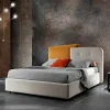 Viadurini Night Design Polsterbetten-Modernes Design Doppelbett in Grau und Orange Samt - Plorifon