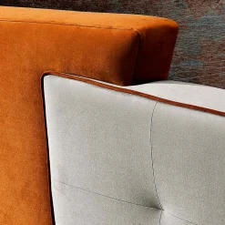 Viadurini Night Design Polsterbetten-Modernes Design Doppelbett in Grau und Orange Samt - Plorifon