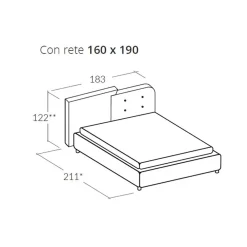 Viadurini Night Design Polsterbetten-Modernes Design Doppelbett in Grau und Orange Samt - Plorifon