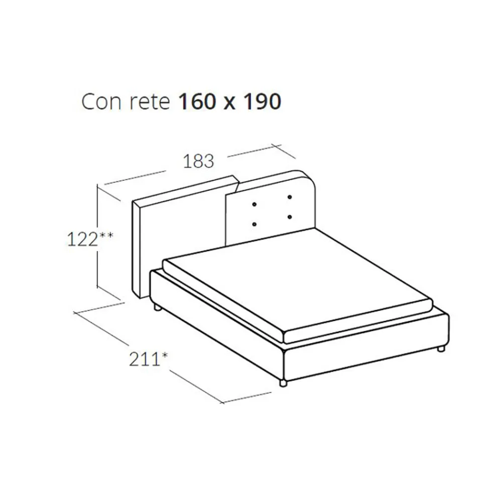 Viadurini Night Design Polsterbetten-Modernes Design Doppelbett in Grau und Orange Samt - Plorifon