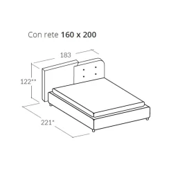 Viadurini Night Design Polsterbetten-Modernes Design Doppelbett in Grau und Orange Samt - Plorifon