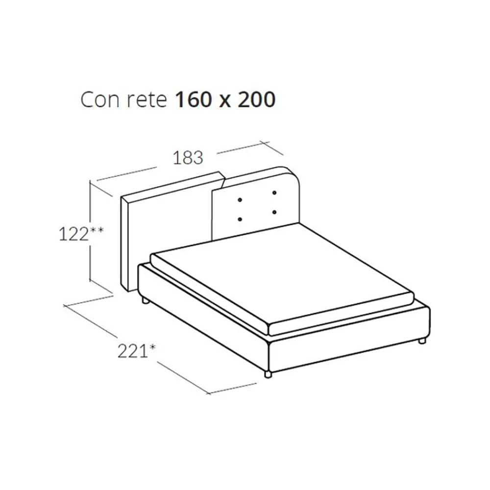 Viadurini Night Design Polsterbetten-Modernes Design Doppelbett in Grau und Orange Samt - Plorifon