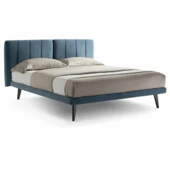 Viadurini Night Design Maßgeschneiderte Möbel|Polsterbetten-Modernes Design Doppelbett aus Made in Italy Stoff - Nives