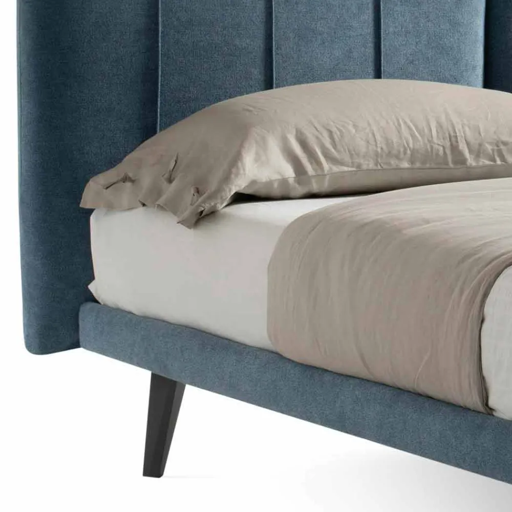 Viadurini Night Design Maßgeschneiderte Möbel|Polsterbetten-Modernes Design Doppelbett aus Made in Italy Stoff - Nives