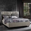 Viadurini Night Design Polsterbetten-Modernes Design Doppelbett mit gefaltetem oder gestepptem Kopfteil - Alano