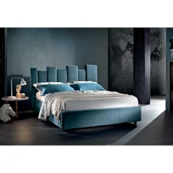 Viadurini Night Design Polsterbetten-Modernes Design Doppelbett gepolstert blau oder grau Hochwertige - Kenzo