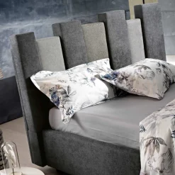 Viadurini Night Design Polsterbetten-Modernes Design Doppelbett gepolstert blau oder grau Hochwertige - Kenzo