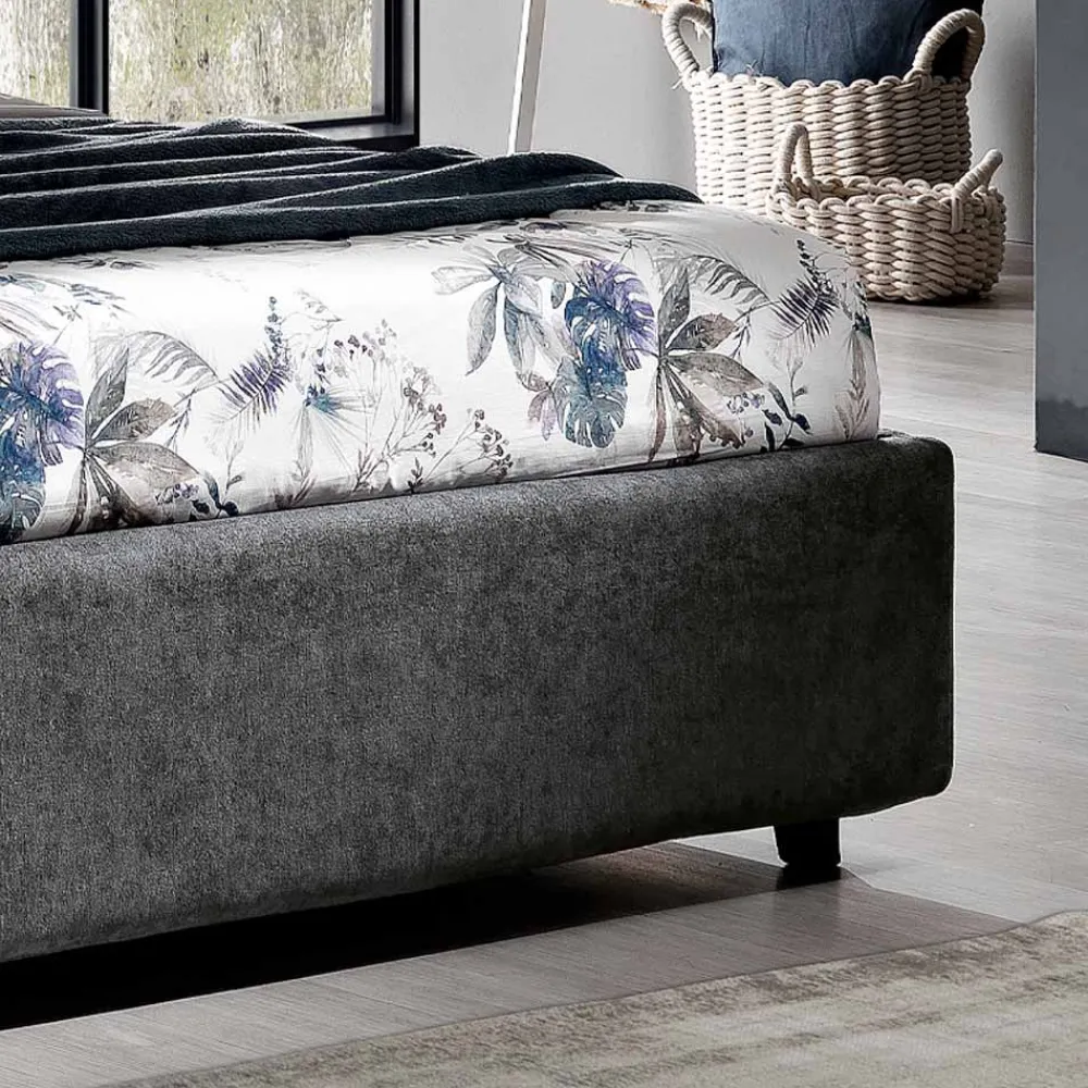 Viadurini Night Design Polsterbetten-Modernes Design Doppelbett gepolstert blau oder grau Hochwertige - Kenzo