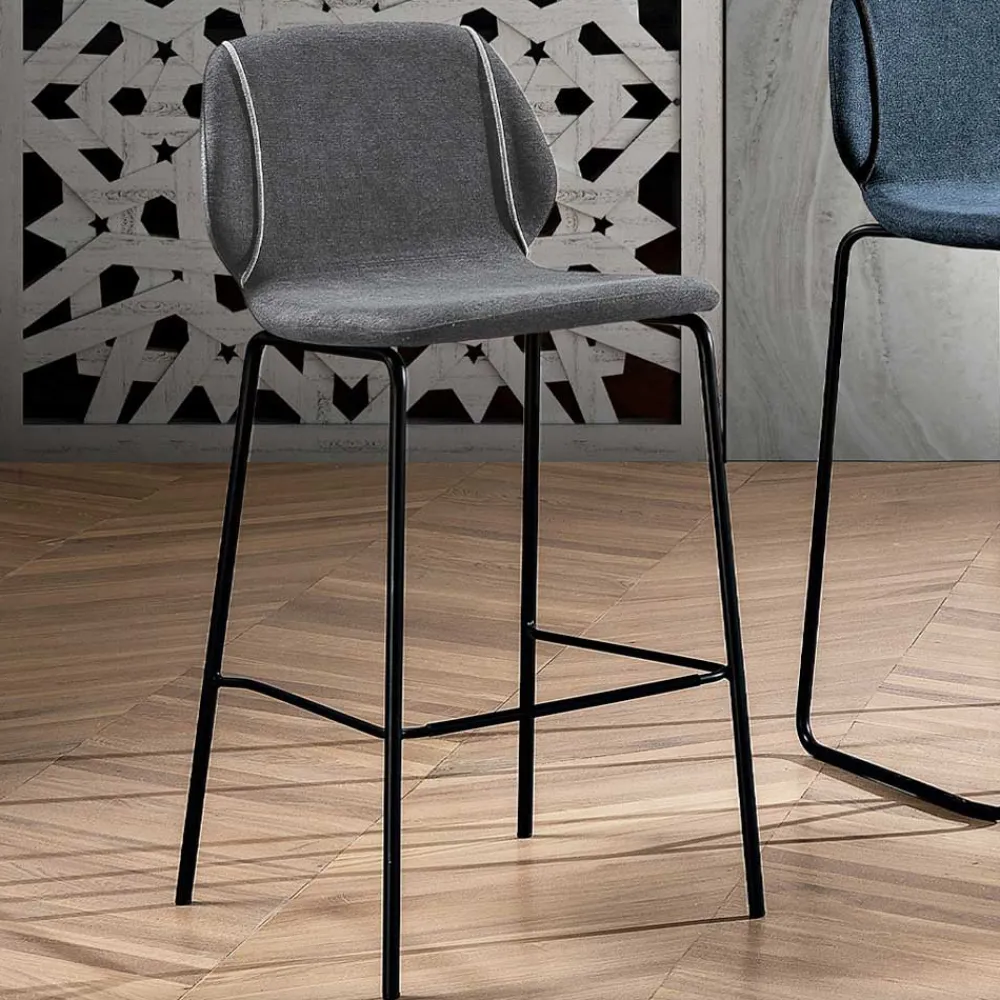 Viadurini Living Küchenhocker-Modernes Design Eleganter Wohnzimmerhocker aus Stoff mit Bordüre - Scarat